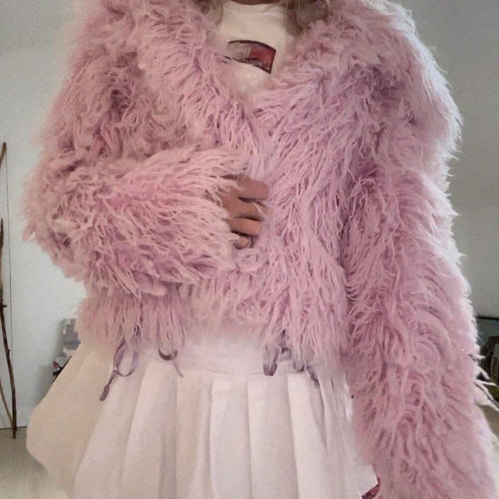 Y2K Pink fuzzy jacket